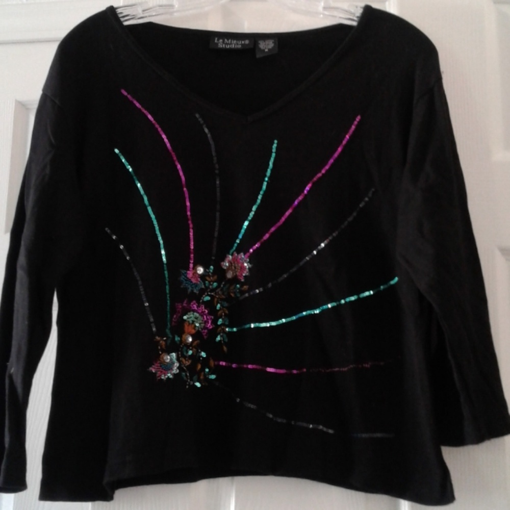 Beaded Sequin Top Med